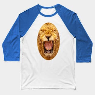 Snarling Lion Roar Baseball T-Shirt